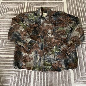 Bear River Hunting Bottom Down Shirt Large Green Outdoor Pockets Y2K Grunge